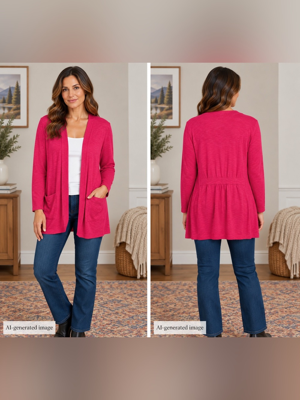 Ricki's Bright Pink Open-Front Cardigan